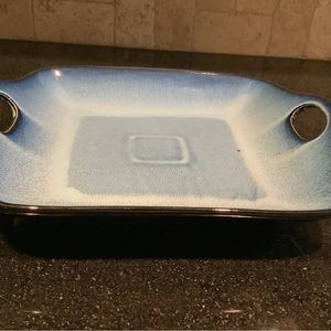 Basque Ceramique Andalusian Blue Stoneware Square Baking Dish Amazing